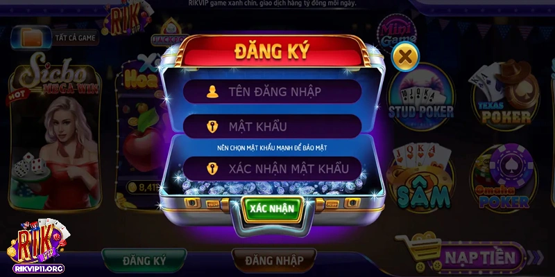 Hướng dẫn tạo đăng ký tài khoản Rikvip