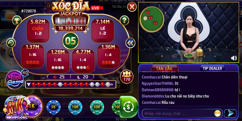 Xóc đĩa livestream thú vị